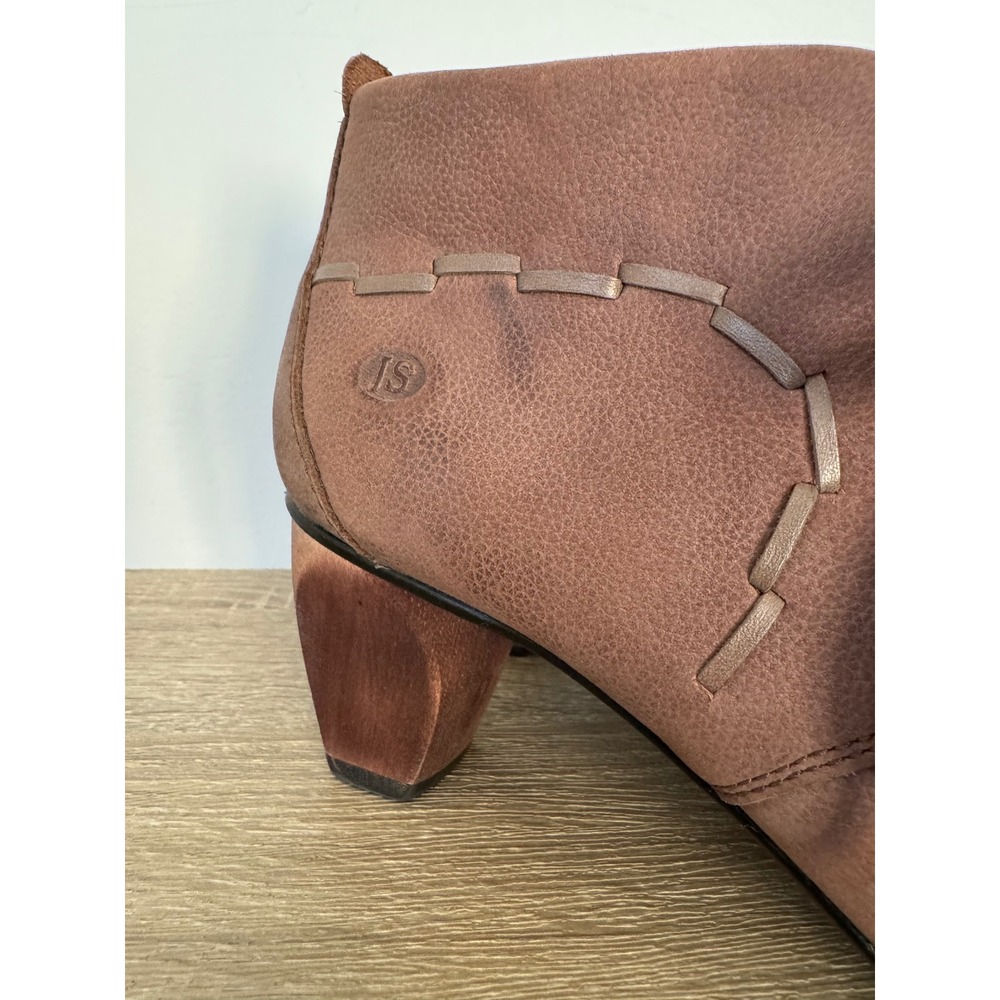 Josef Seibel Brown Leather Lace Up Ankle Boots Block Heel Size 38 Fits Like 8 - Picture 3 of 13